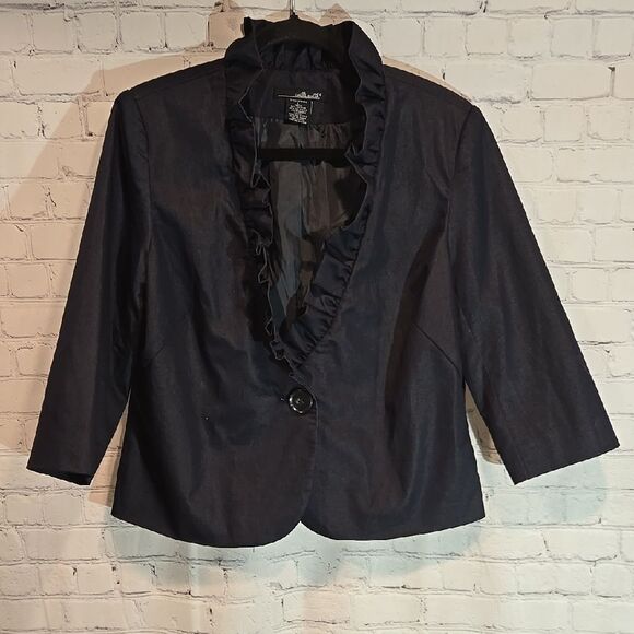 Willi Smith Denim Look Blazer Size L - Picture 1 of 7